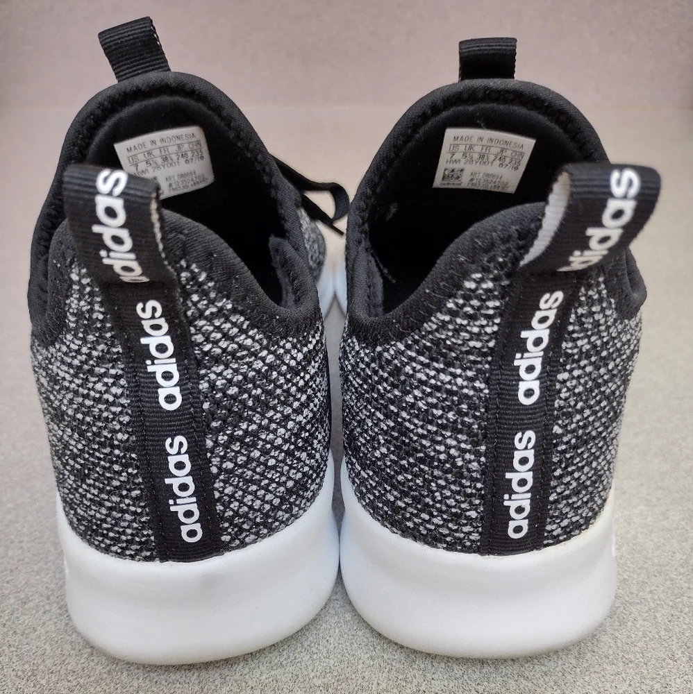 SOLD🌹adidas CLOUDFOAM PURE SHOES Sz 7 Med Blk/Blk/White Pull-on NEVER WORN - Picture 4 of 8